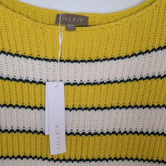 Lilla P Semi-Cropped Stripped Sweater - Picture 2 of 3